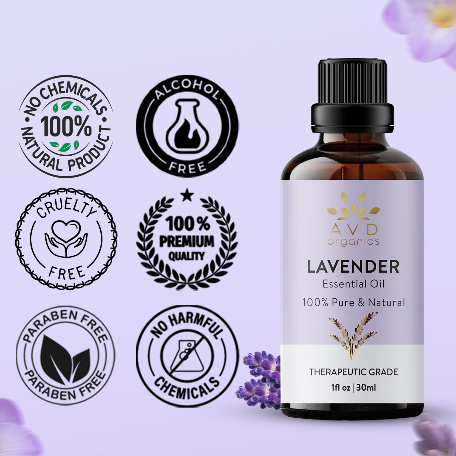 AVD Organics Lavender Essential Oil 30ml – 100% Pure & Natural Lavender Oil for ... - Image 7