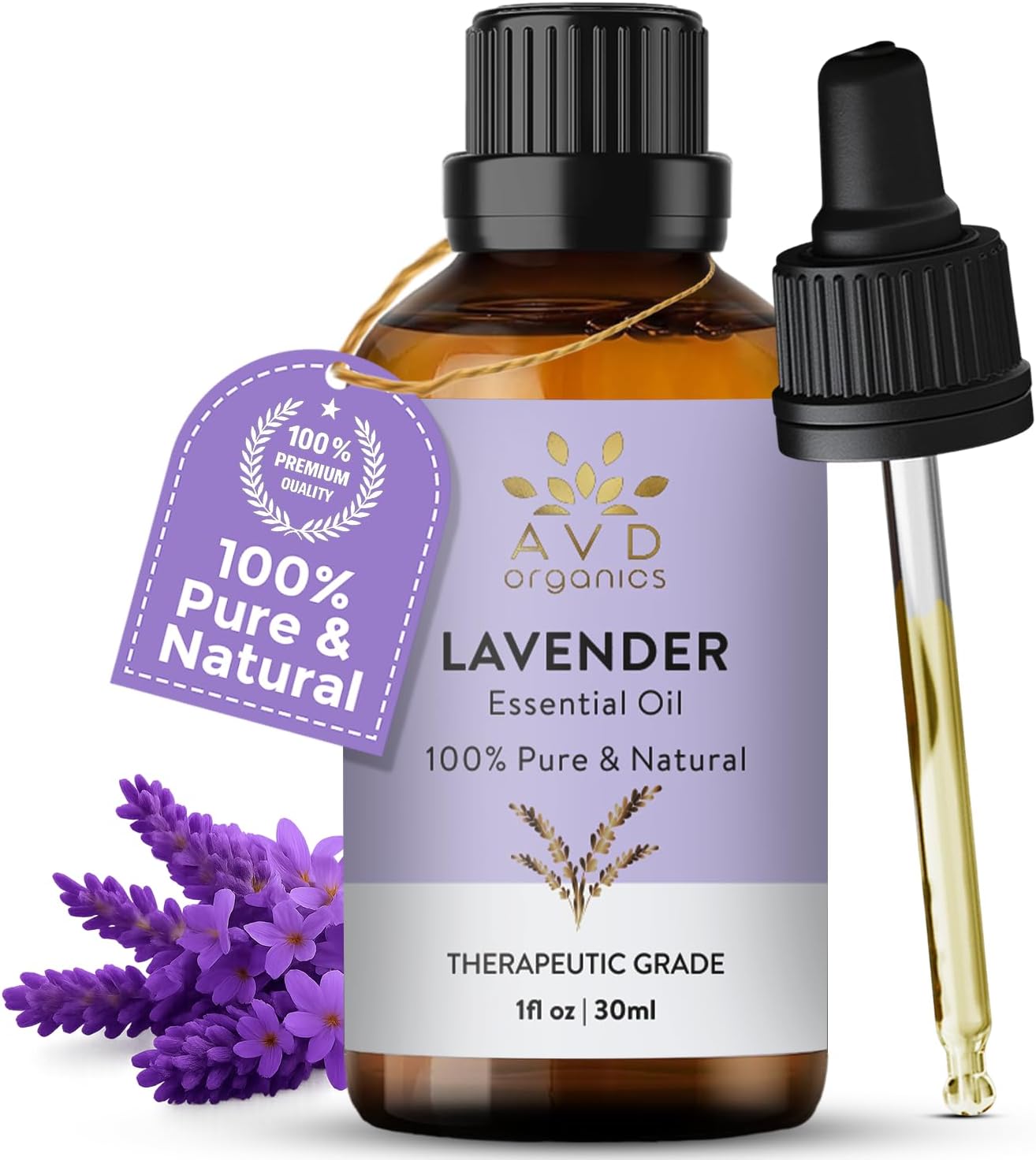 AVD Organics Lavender Essential Oil 30ml – 100% Pure & Natural Lavender Oil for ...